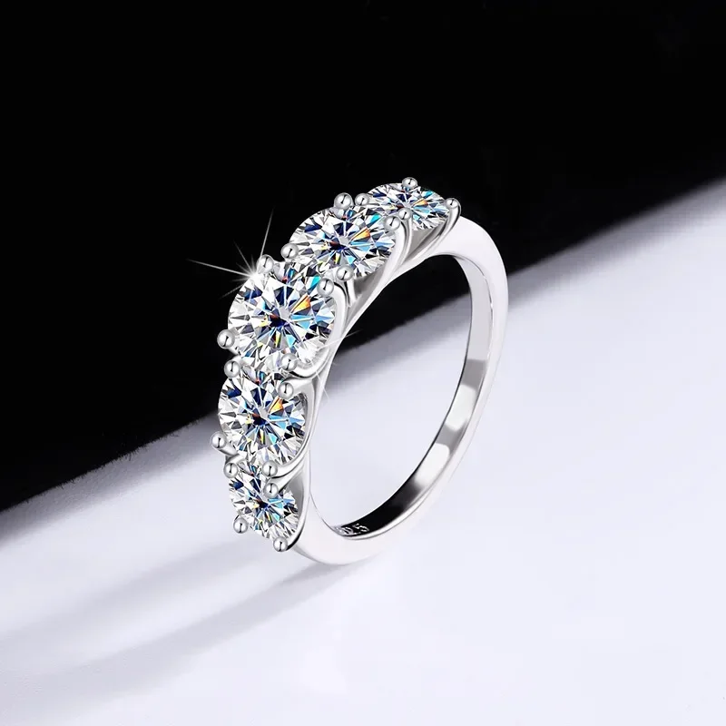 Moissanite Engagement Ring 1 Carat - 여성용 럭셔리 18K 화이트 골드 결혼