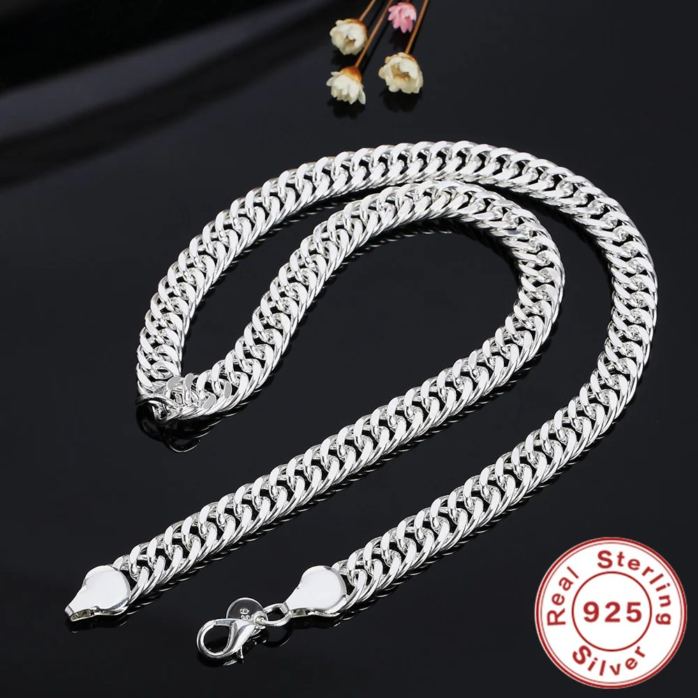Cuban Link Chain 12Mm - 여자를위한 새로운 925 스털링 실버 20/22/24