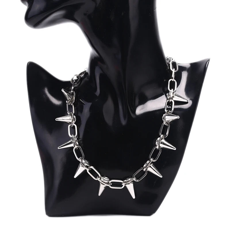 Goth Punk Spike Choker - 고스 록 스타일의 바이크 스파이크 리벳
