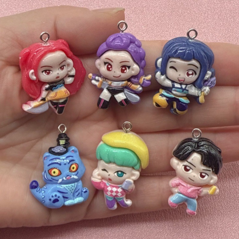 Earrings - 10개 레진 만화 펜던트, DIY 쥬얼리