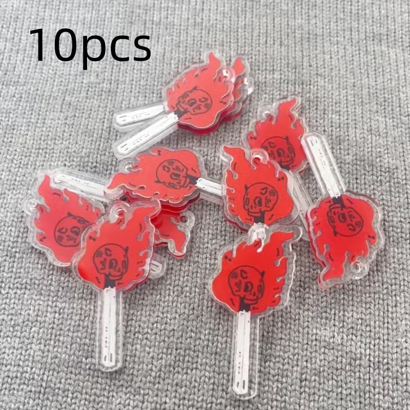 Earrings - 10개 아크릴 해골 펜던트, DIY 쥬얼리