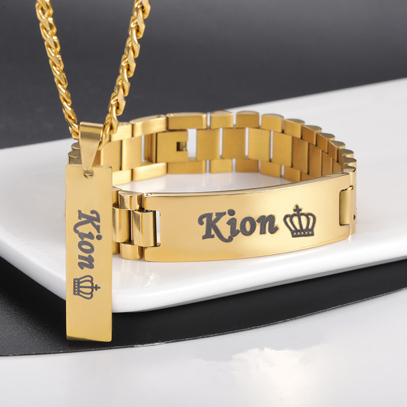 Custom Name Necklace Stainless Steel - 사용자 정의 남자 이름 목걸이 큰