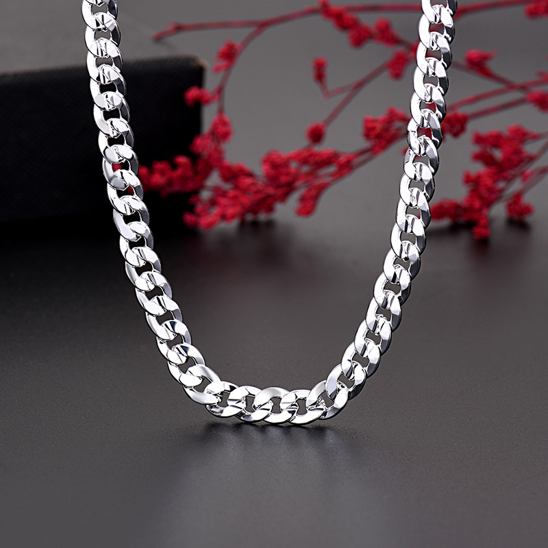 Cuban Link Chain 12Mm - 여성을위한 핫 925 스털링 실버 매력