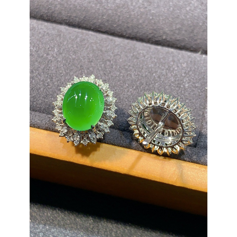얼음형 양양녹색 비취 귀걸이, 미얀마산 천연 정품, 1 - Earrings 리뷰 및 가격