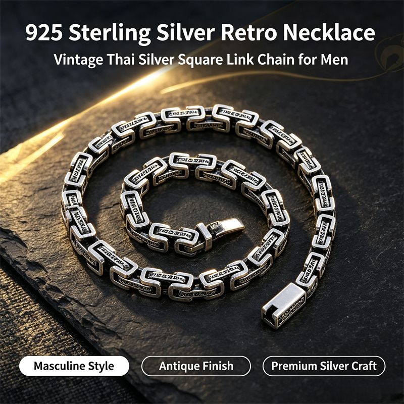 OUYADI 925 스털링 실버 레트로 타이 실버 목걸 - 925 Sterling Silver Chain Necklace Men 리뷰 및 가격