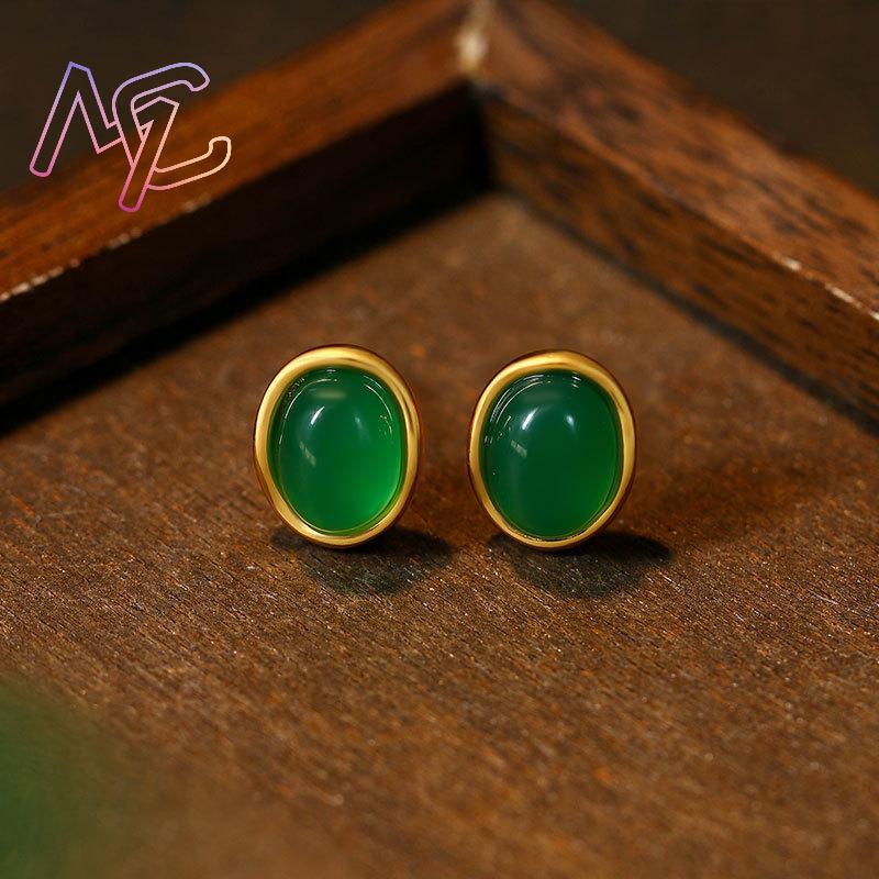 녹색 천연 옥 귀걸이 부적 여성용 럭셔리 선물 조각된  - Earrings 리뷰 및 가격