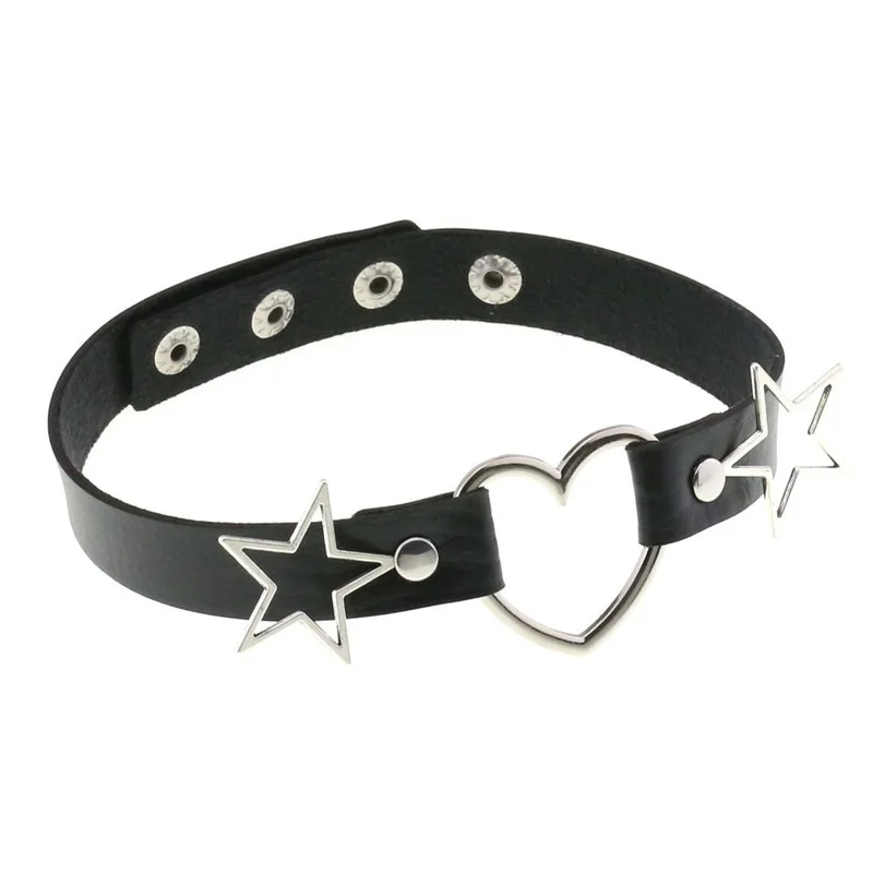 데코펑크 펑크 PU 가죽 하트 별 스파이크 리벳 칼라  - Goth Punk Spike Choker 리뷰 및 가격