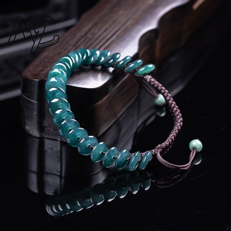 천연 진짜 에메랄드 블루 워터 아바커스 비즈 팔찌 미얀 - Necklaces 리뷰 및 가격