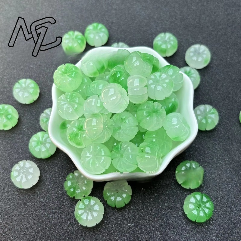 10pcs 녹색 옥 호박 구슬 DIY 귀걸이 팔찌 매력 - Earrings 리뷰 및 가격