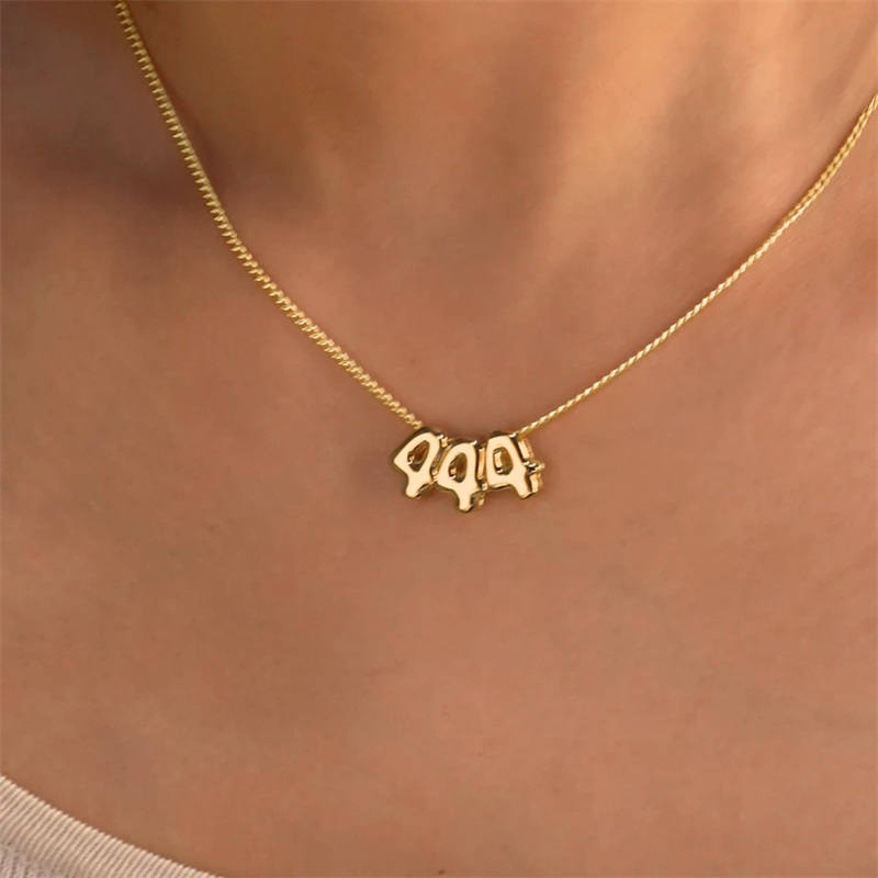 맞춤형 3D 버블 레터 목걸이, 커스텀 네임 목걸이 ( - Initial Letter Necklace 18K Gold 리뷰 및 가격