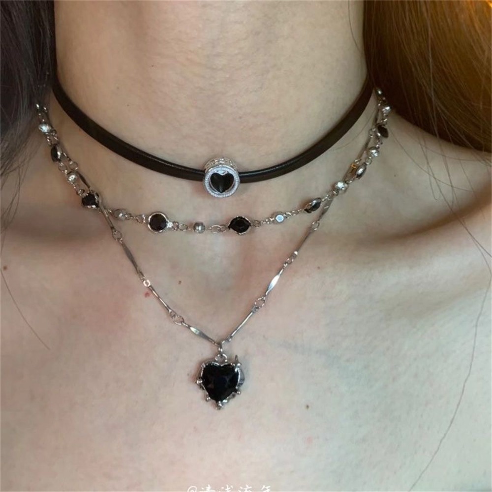 Y2K 고딕 러브 하트 펜던트 목걸이 여성용 멀티 레이 - Layered Pendant Necklace Aesthetic 리뷰 및 가격