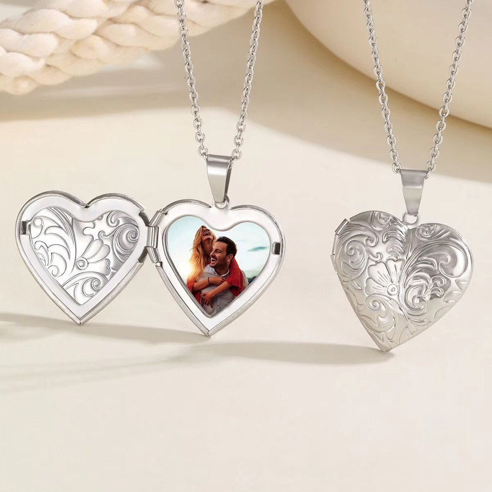 Vnox Dainty Heart Photos 펜던트 목 - Heart Locket Necklace Photo 리뷰 및 가격