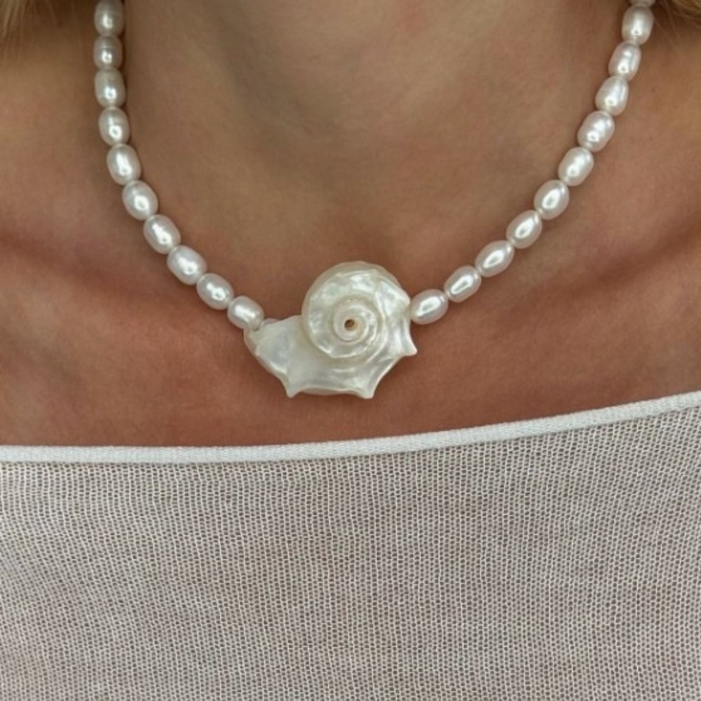 빈티지 보헤미안 천연 조개 펜던트 목걸이 여성용 소녀용 - Pearl Choker Necklace Vintage 리뷰 및 가격