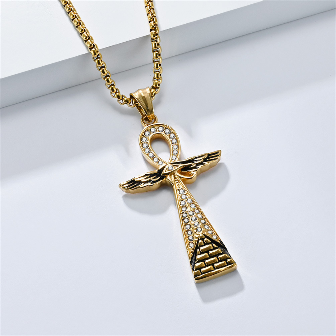 이집트 아이스드 아웃 호루스의 눈 피라미드 앙크 십자가 - Cross Pendant Necklace Gold 리뷰 및 가격