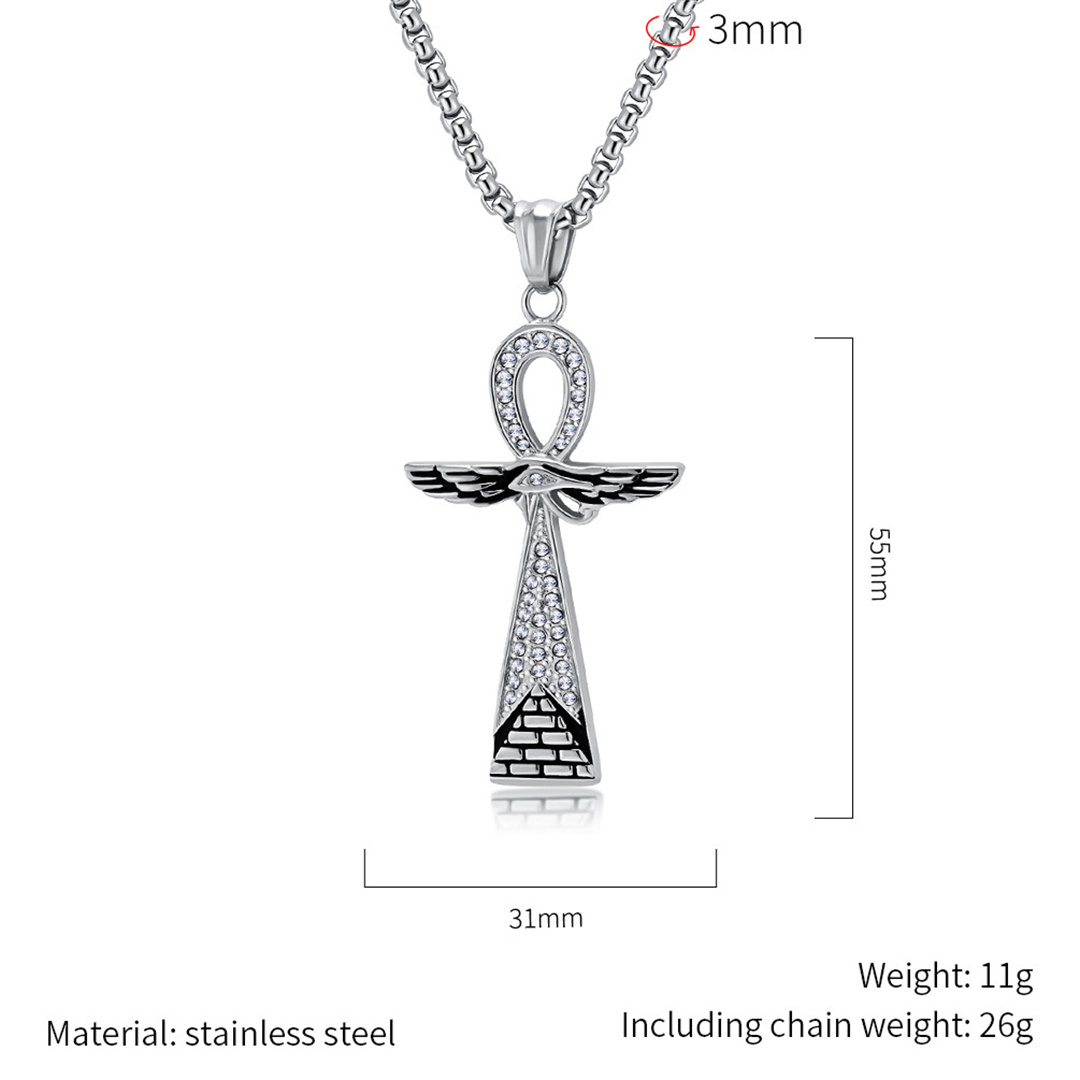 이집트 아이스드 아웃 호루스의 눈 피라미드 앙크 십자가 - Cross Pendant Necklace Gold 리뷰 및 가격
