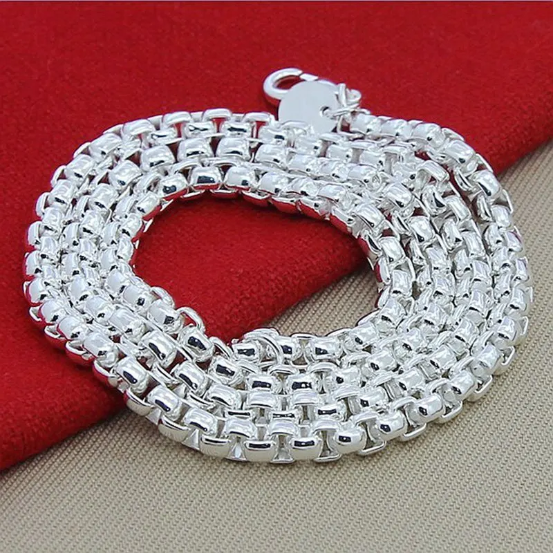 45-60cm 925 스털링 실버 목걸이 라운드 박스  - 925 Sterling Silver Chain Necklace Men 리뷰 및 가격