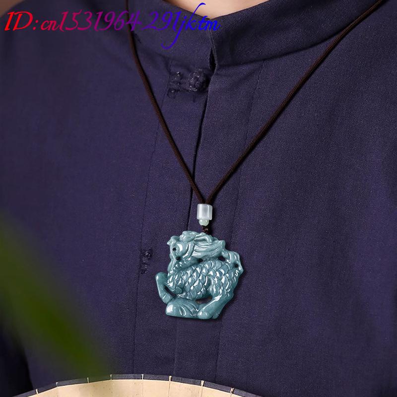 버마산 경옥 기린 펜던트 목걸이 조각 부적 버마산 경옥 - Necklaces 리뷰 및 가격