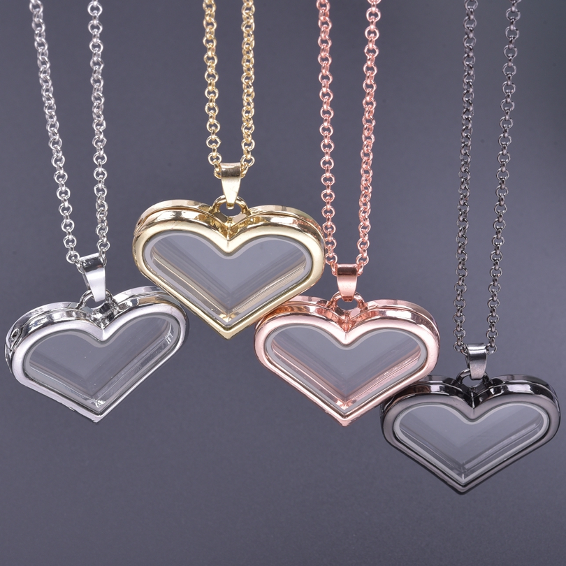1Pc Y2K 소녀 달콤한 사랑 심장 유리 살아있는 유 - Heart Locket Necklace Photo 리뷰 및 가격