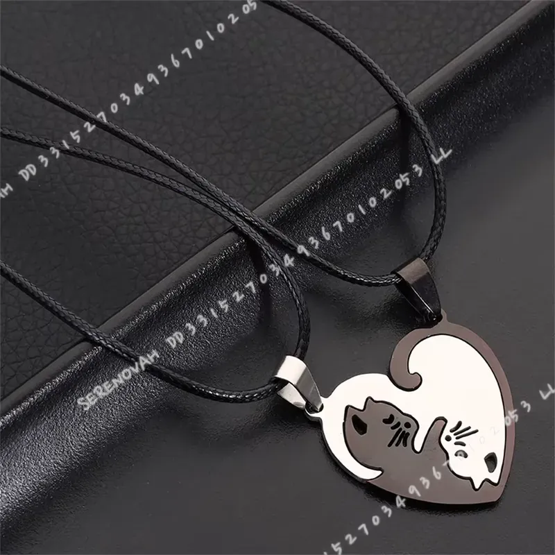 1 쌍 크리 에이 티브 귀여운 스테인레스 스틸 만화 고 - Magnetic Couple Matching Necklaces 리뷰 및 가격
