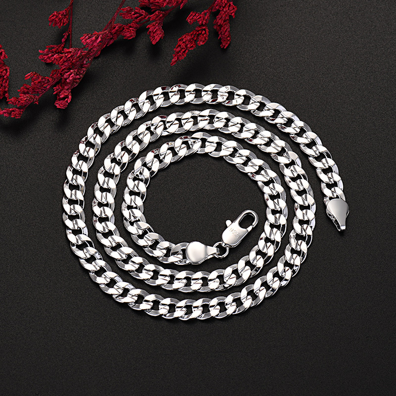 여성을위한 핫 925 스털링 실버 매력 7MM 체인 목 - Cuban Link Chain 12Mm 리뷰 및 가격
