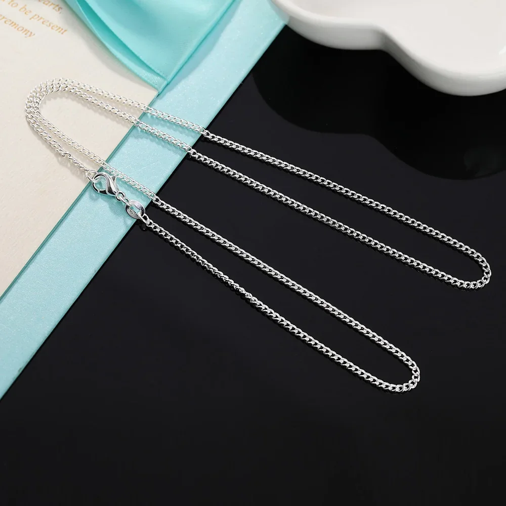 여성을위한 925 스털링 실버 40-75CM 긴 2mm - Cuban Link Chain 12Mm 리뷰 및 가격