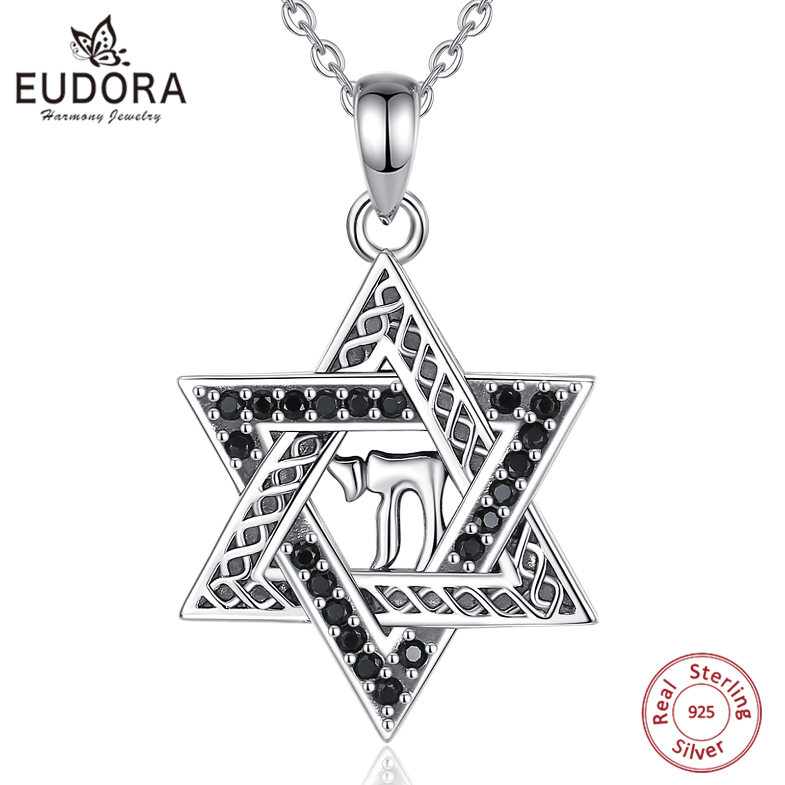 Eudora 925 스털링 실버 스타 오브 데이비드 펜 - 925 Sterling Silver Chain Necklace Men 리뷰 및 가격