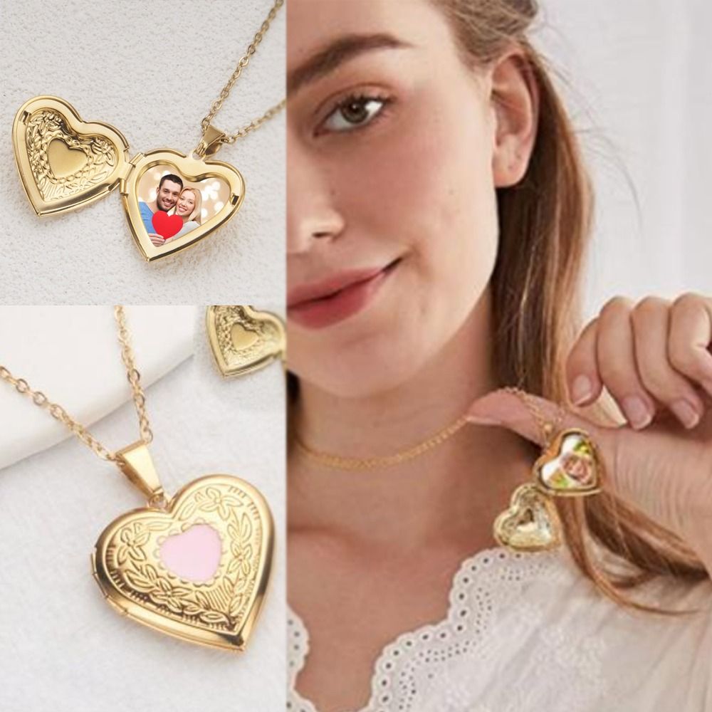 DIY 포토 그림 로켓 목걸이, 발렌타인 데이, 오픈  - Heart Locket Necklace Photo 리뷰 및 가격